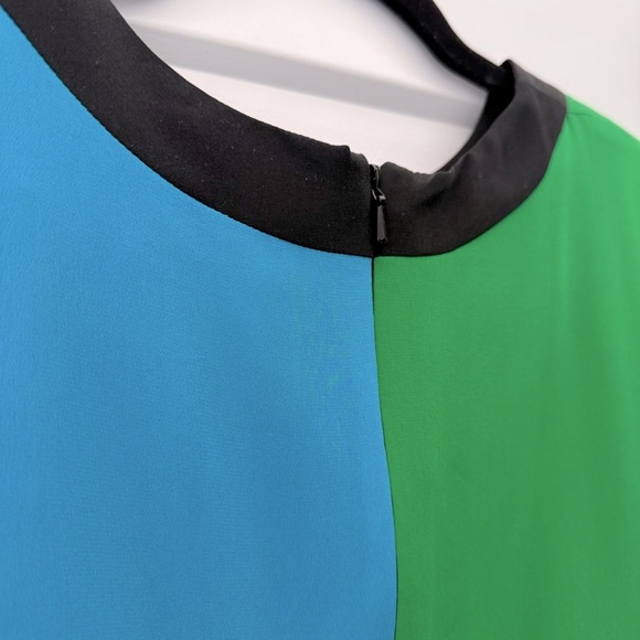 Vintage 1980s Argenti colour block silk midi dress - size Medium (M) - Picture 6 of 7